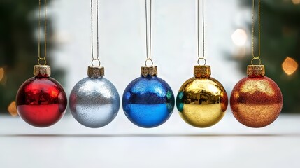 Festive Christmas Baubles in a Minimalist Arrangement