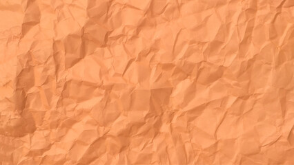 Fototapeta premium Top view of orange wrinkled or crumpled paper texture used as crumpled paper background texture in decorative art work stock photo