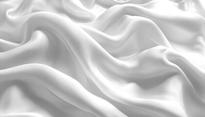 Fototapeta premium White silk fabric in soft waves. Perfect for product presentations, showcasing elegance and luxury.