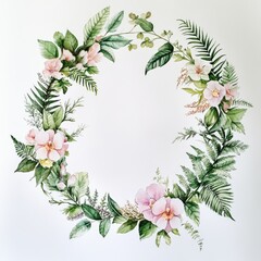 Naklejka premium Delicate floral wreath a beautiful arrangement of nature's blooms and foliage for art and decor