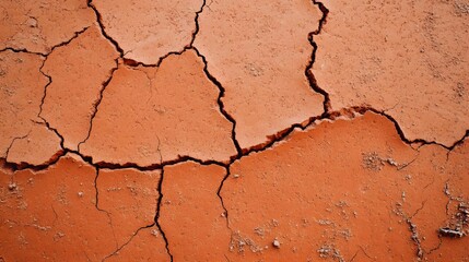 Fototapeta premium Cracked Red Clay Soil Texture