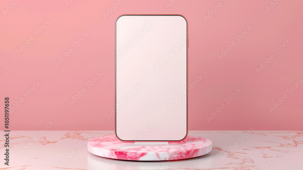 Poster modern vertical interactive kiosk featuring a sleek, blank screen for dynamic information signage an