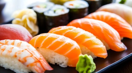 Elegant Sashimi Presentation on Dark Plate