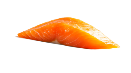 Transparent background Fresh salmon fish fillet displayed with vibrant color and texture