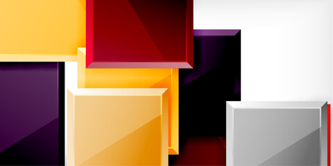 Fototapeta premium Square shape color abstract geometry. Vector Illustration For Wallpaper, Banner, Background, Card, Book Illustration, landing page