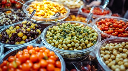 Vibrant Eastern Food Market with Fresh Ingredients