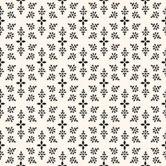 Abstract simple floral gothic style seamless pattern. Elegant minimal monochrome stylish background. Perfect for textile, fabric and fashion print.