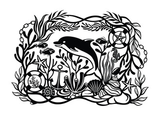 Silhouettes Cutting files nautical, seaside and ocean design