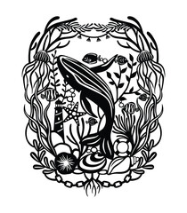 Fototapeta premium Silhouettes Cutting files nautical, seaside and ocean design