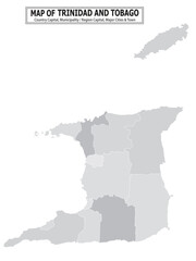 Naklejka premium American Countries Geography Political map. Political map of country with capital, province or state capital, major cities and town.