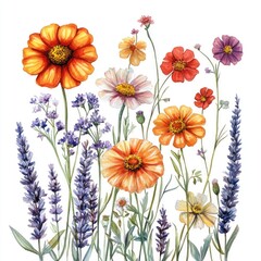 Vibrant wildflower bouquet a colorful display of nature's beauty in bloom