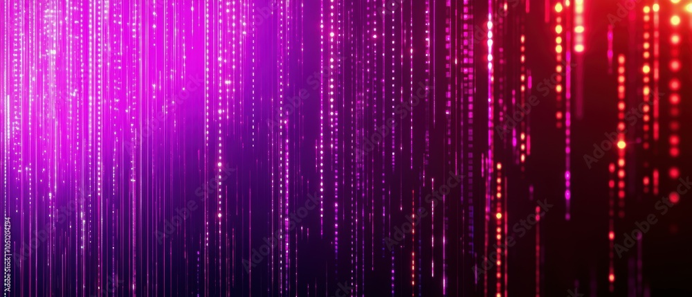 Poster abstract digital background with vibrant purple and red light streaks creating a dynamic and modern 