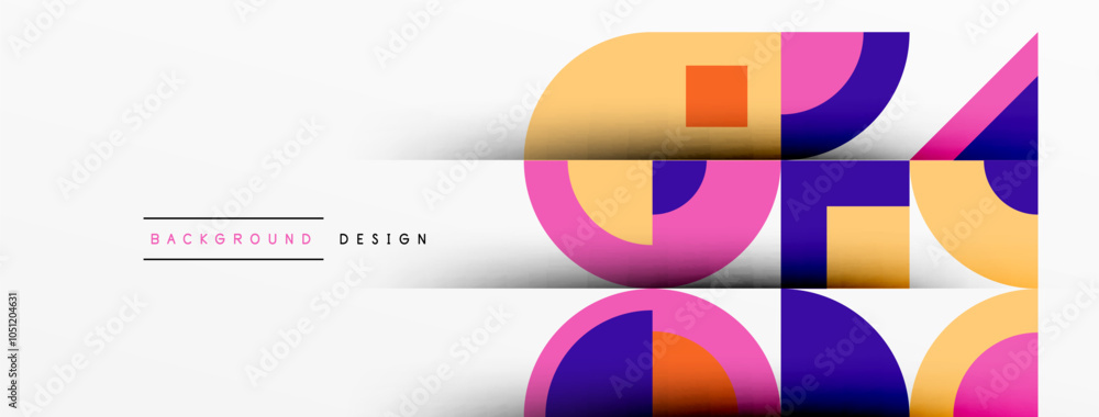 Poster modern geometrical abstract background - circles. business or technology presentation design