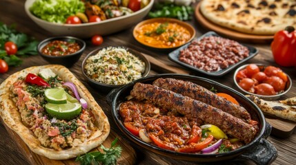 Obraz premium Fresh Delicacies on Rustic Wooden Table