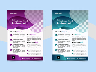 Obraz premium Business Corporate flyer template vector design, Geometric shape used for business poster layout, Business Company flyer, corporate banners, or leaflets.