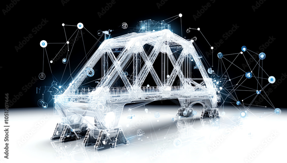 Poster exploring the future of infrastructure an in-depth look at the industrial blueprint of a detailed en
