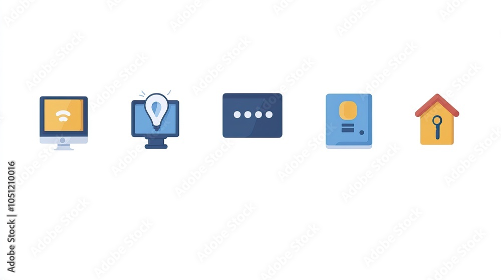 Poster minimalist set of group icons in blue and grey on white background, featuring clean lines and simple