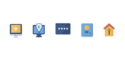 Fototapeta premium minimalist set of group icons in blue and grey on white background, featuring clean lines and simple shapes.image