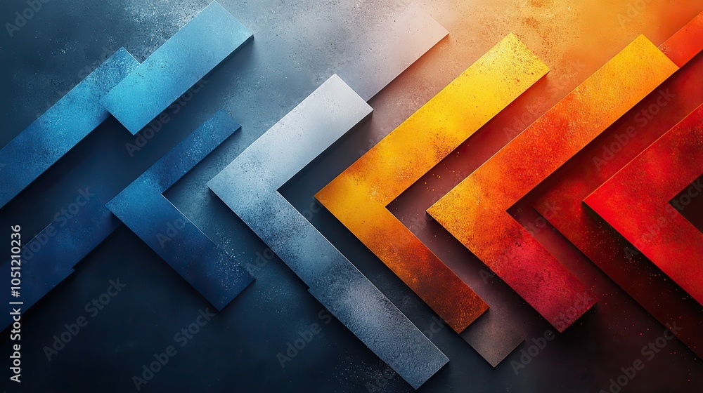 Aufkleber minimalistic design featuring colorful arrows, with ample space for text and clean, modern look.stoc