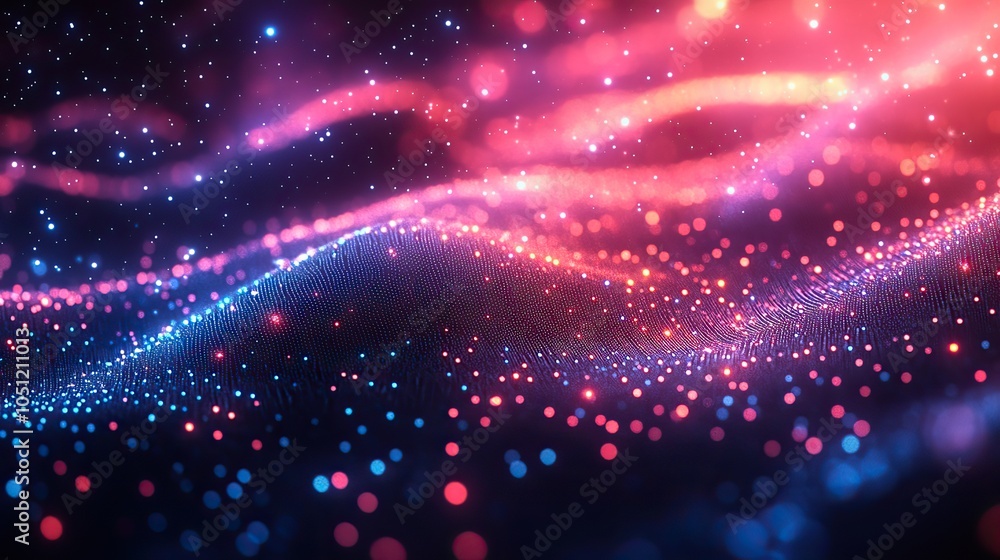 Aufkleber modern abstract technology background with blue and red gradient dots and lines.