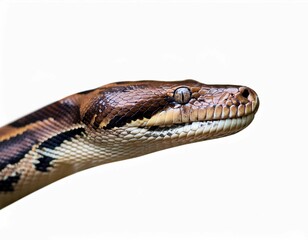 Obraz premium Close up anaconda head isolated on white background
