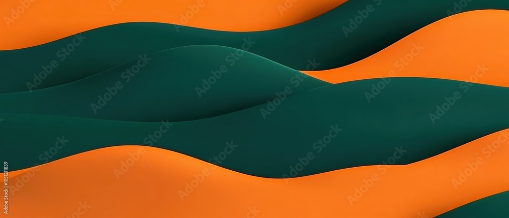 Aufkleber abstract waves of green and orange create a dynamic, eye-catching background suitable for various cr