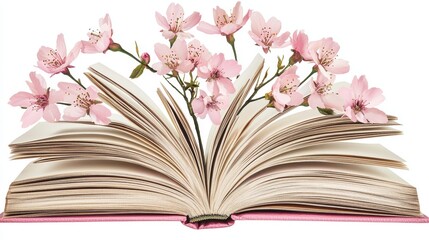 Minimalist Poetry Book with Cherry Blossoms