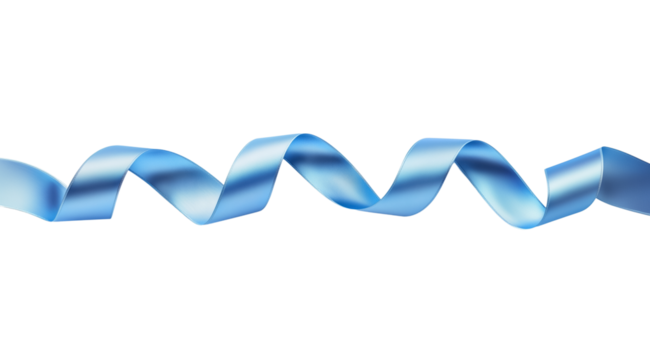 PNG, blue ribbon, isolated on white background, created using Generative AI technology. - Powered by Adobe