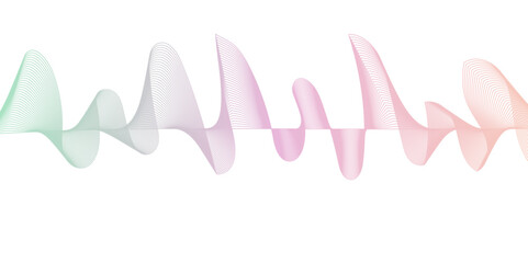 Abstract multicolor  gradient  wave lines vector background, twisted curve lines and blend effect, frequency sound wave lines, 3d contour line patterned background illustration.