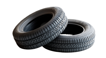 PNG, winter car tire, isolated on white background, created using Generative AI technology.