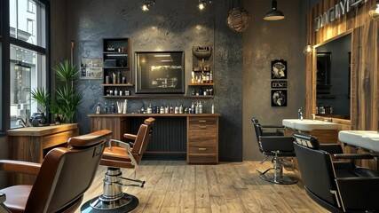 Stylish Modern Barbershop Interior