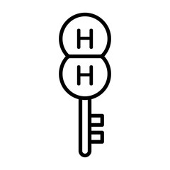 Icon of hydrogen as a key.