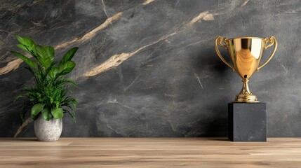 Sport cup trophy cinematic light