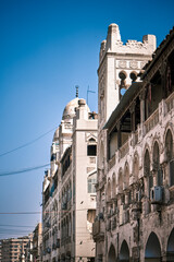The facade of an old building in the Korba area in Heliopolis