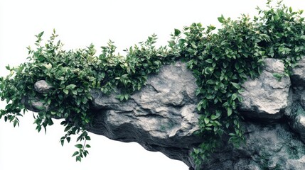 Rock formation covered in green leafy vines, a stunning natural background for websites, blogs, or naturethemed designs. Great for ecoconscious concepts.