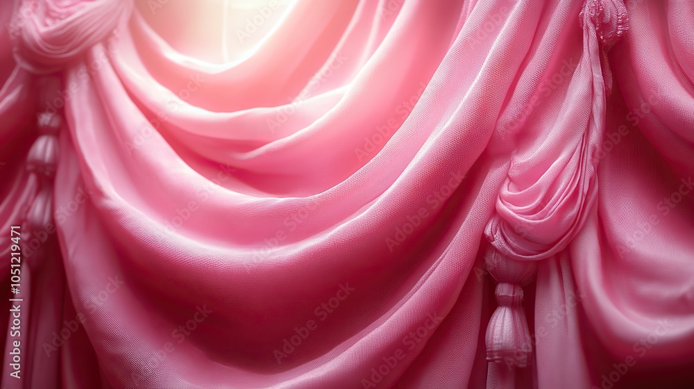 Aufkleber pink theater curtain with texture, suitable for performance or event visuals.image