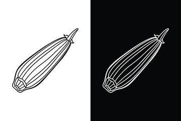 Minimalist Okra Glyph Icon. Simple Silhouette Design for Customization