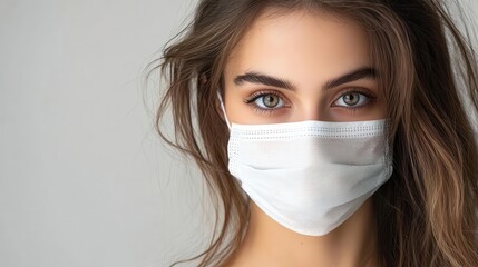 Face mask mockup with a white background, showcasing health or fashion designs