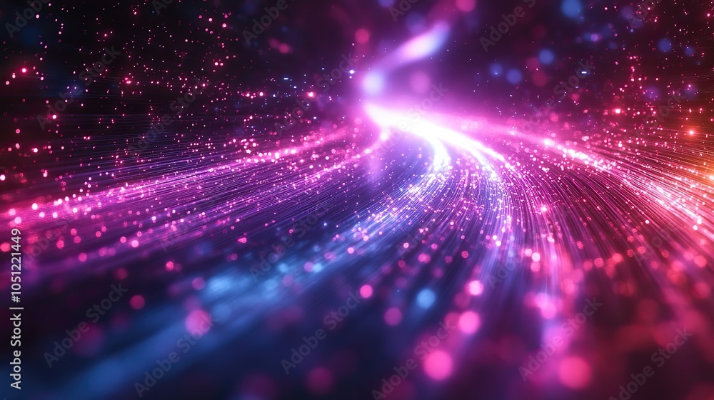 Aufkleber purple-blue abstract background with radial lines depicting dat flow or an optical fiber explosion.i