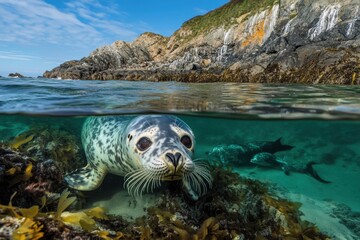 Fototapeta premium Seal in Marine Habitat