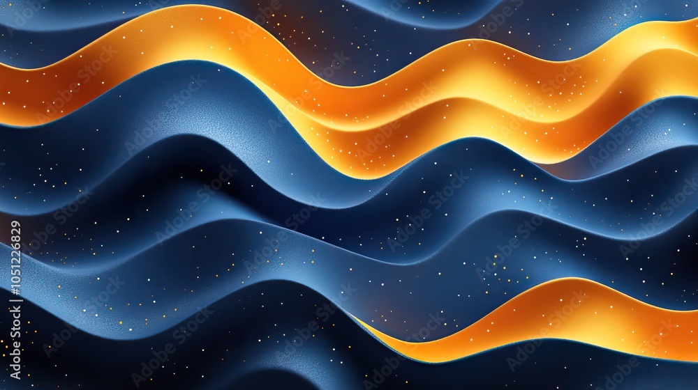 Aufkleber seamless abstract pattern with dynamic blue and yellow shapes, creating modern for designs, perfect 