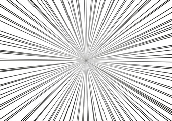 Obraz premium Radial speed lines for comic book, Manga anime zoom and motion effect, explosion striped black white vector background