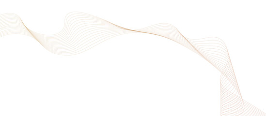 Abstract vector wavy lines flowing smooth curve gold gradient color on transparent background in concept of luxury, technology, science, music, modern, banner, poster, flyer. vector illustration