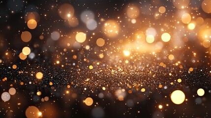 Fototapeta premium shimmering silver and gold background filled with bokeh lights and fireworks for festive feel.image