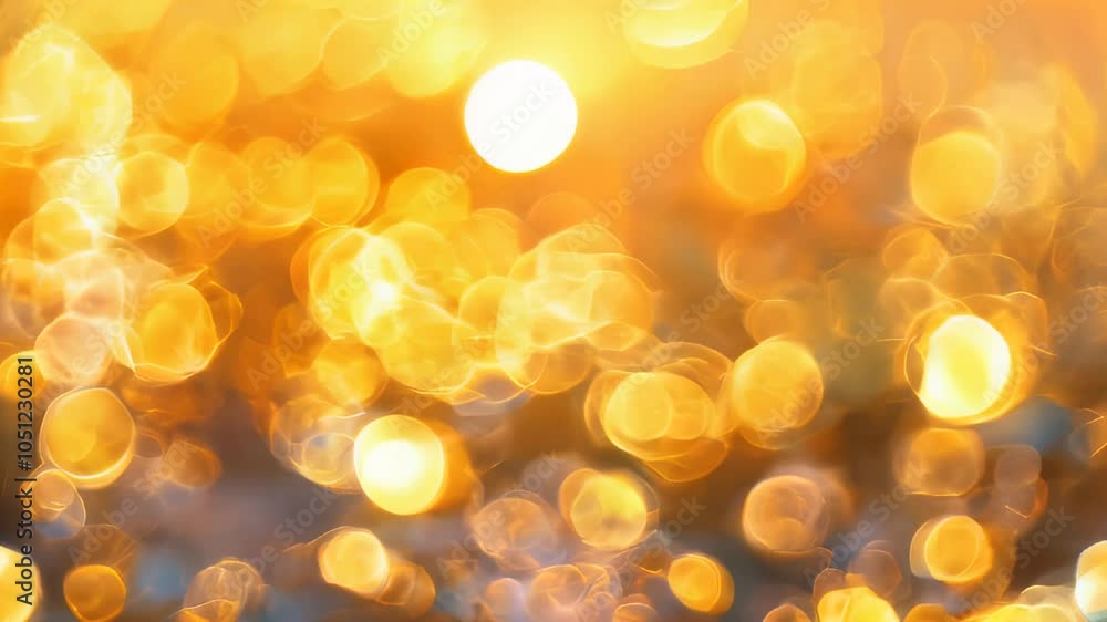 Poster an abstract background of soft golden bokeh lights, creating a warm and inviting atmosphere ideal fo