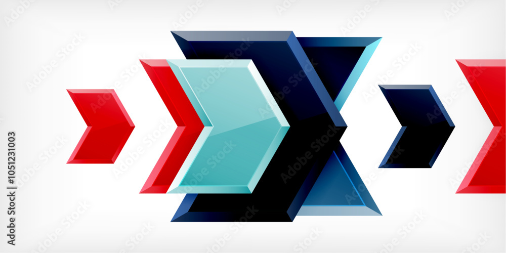 Poster vector 3d arrow techno design template