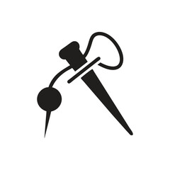 Sewing Needle And Thread Icon on white background