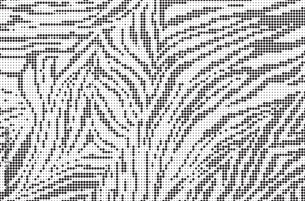 Poster Halftone trendy zebra skin pattern background vector. Animal fur dotted vector background. Abstract seamless zebra stripe pattern.