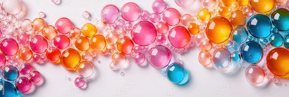 Poster a colorful array of bubbles in various sizes and colors