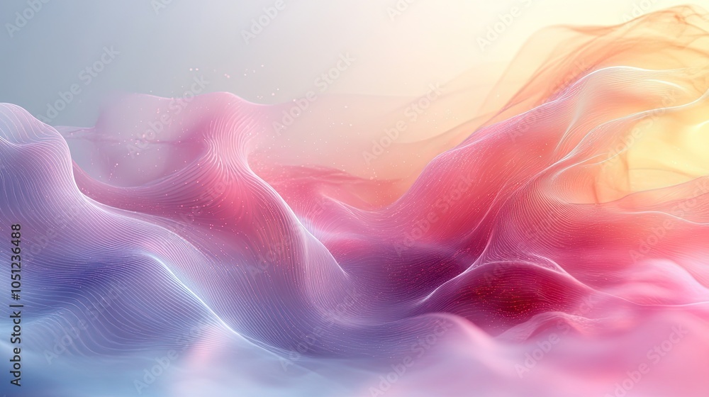 Aufkleber soft, pastel wave background with plenty of space for text, perfect for light design concepts.